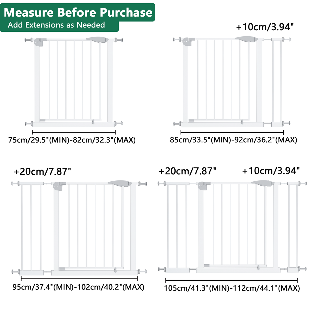 Pressure-Mounted Baby Gate for Doorways, 29.5–44.1 in.