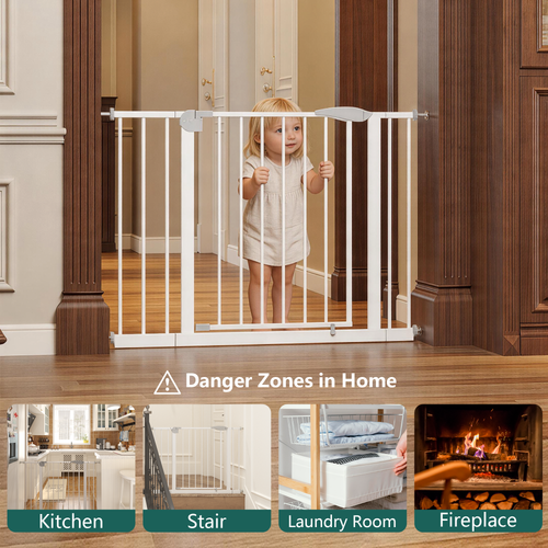 Pressure-Mounted Baby Gate for Doorways, 29.5–44.1 in.