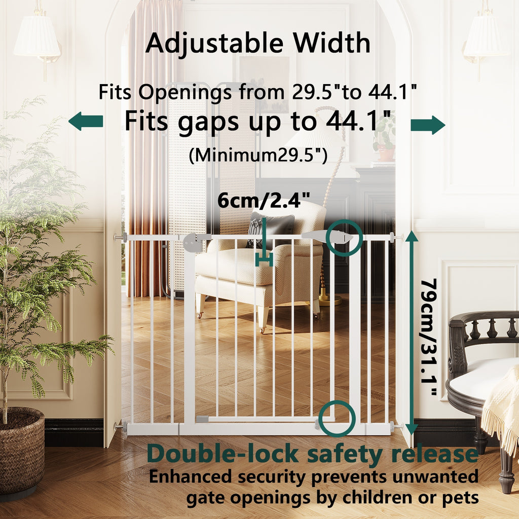 Pressure-Mounted Baby Gate for Doorways, 29.5–44.1 in.