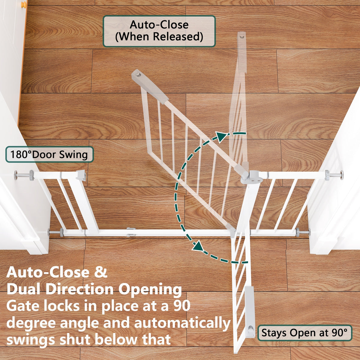 Pressure-Mounted Baby Gate for Doorways, 29.5–44.1 in.