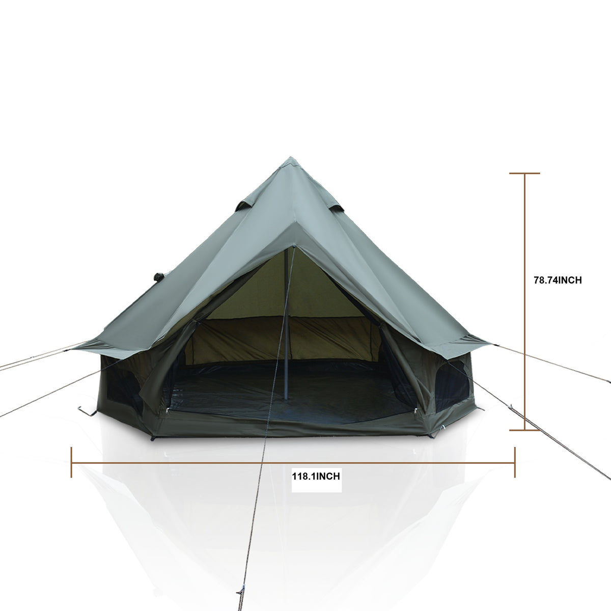 9.8 ft Oxford Bell Tent with Stove Jack for 3–4 People