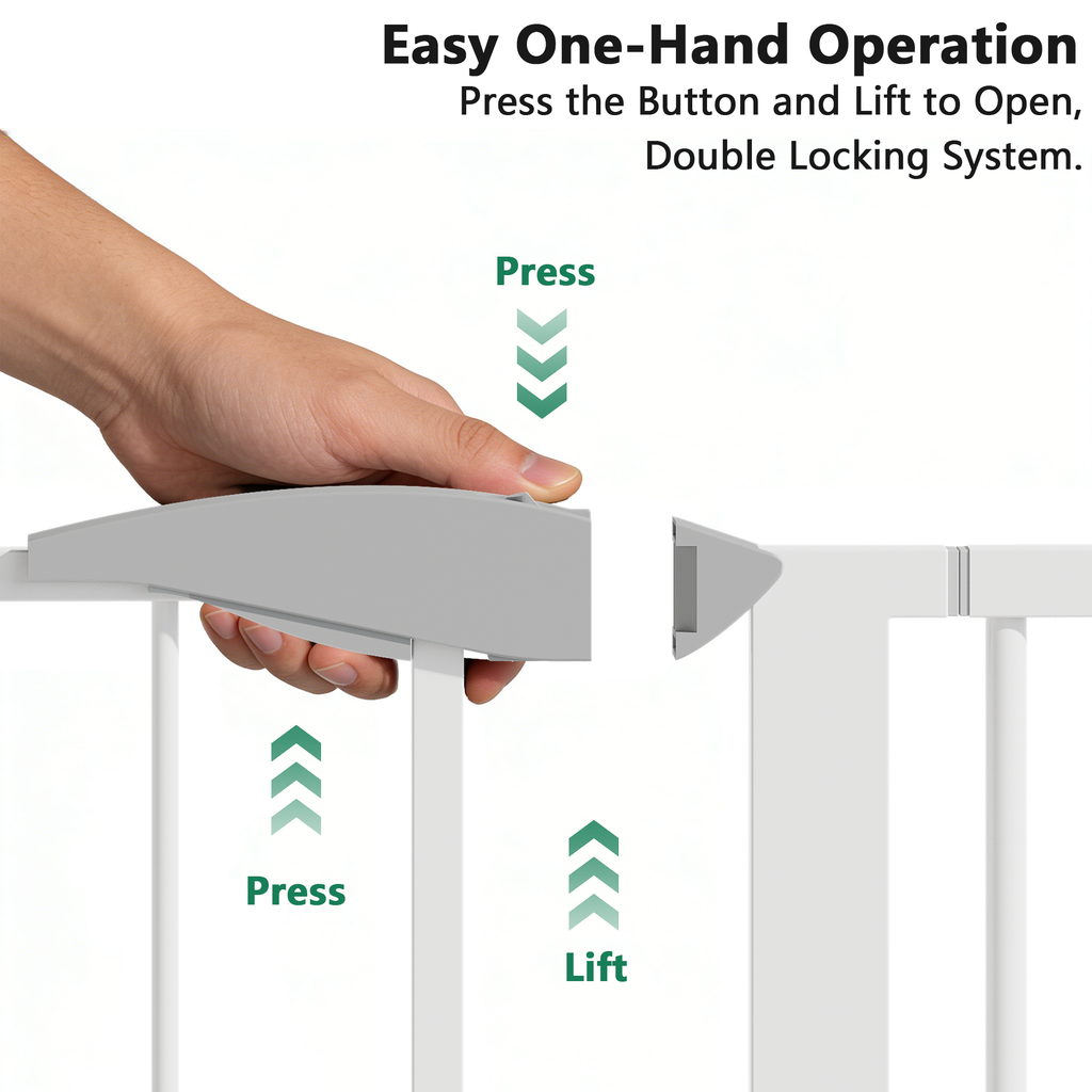 Pressure-Mounted Baby Gate for Doorways, 29.5–44.1 in.