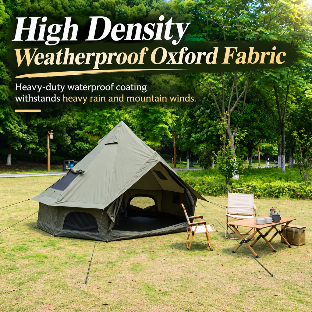 9.8 ft Oxford Bell Tent with Stove Jack for 3–4 People