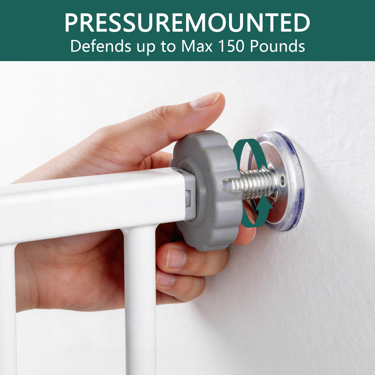 Pressure-Mounted Baby Gate for Doorways, 29.5–44.1 in.